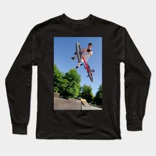 BMX Bike Stunt tail whip Long Sleeve T-Shirt